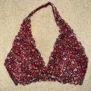 Gilly Hicks Floral Lace Bra - Burgundy and Multicolor